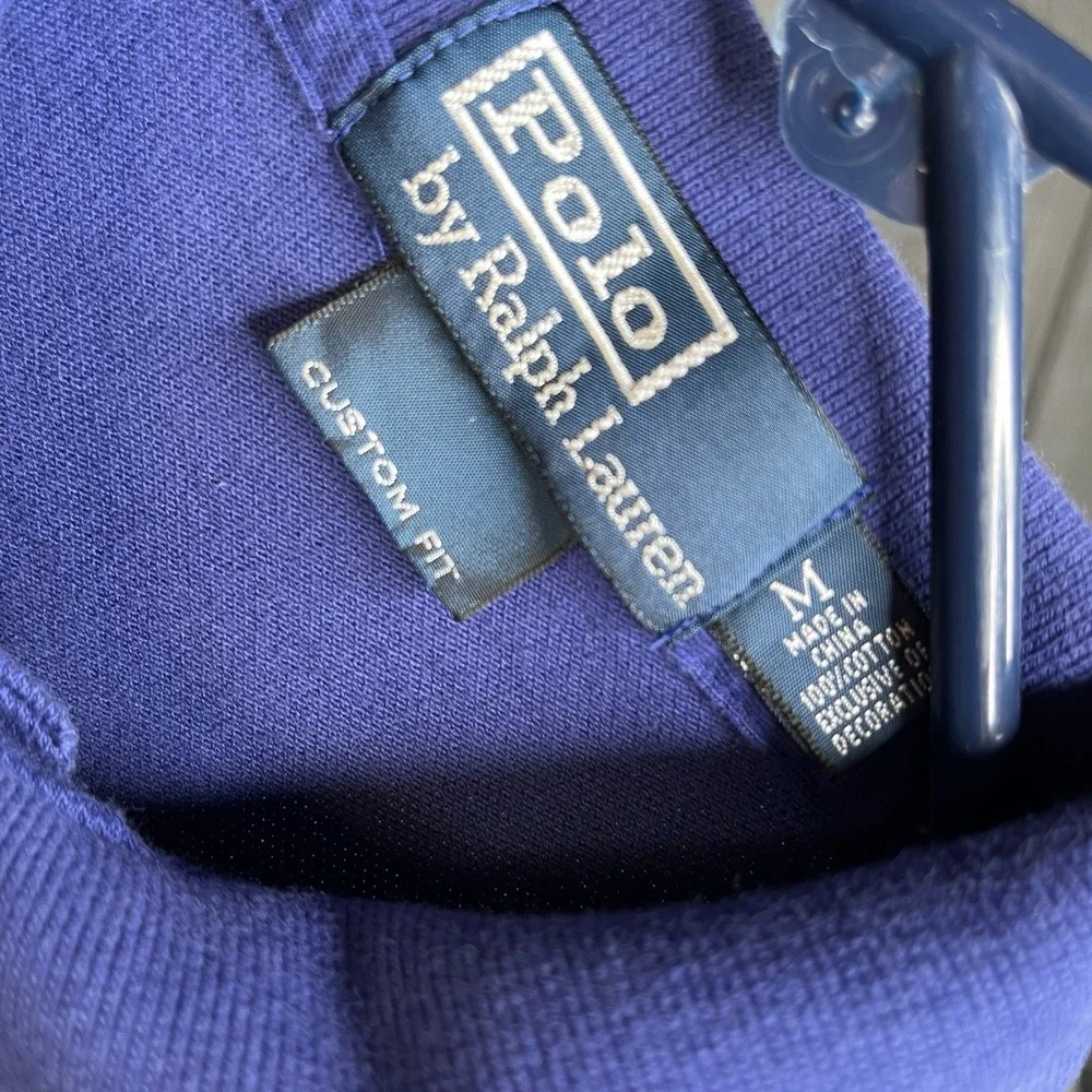 Vintage Polo Ralph Lauren Polo Shirt Mens M Custom Fit Blue Big Pony Cotton
